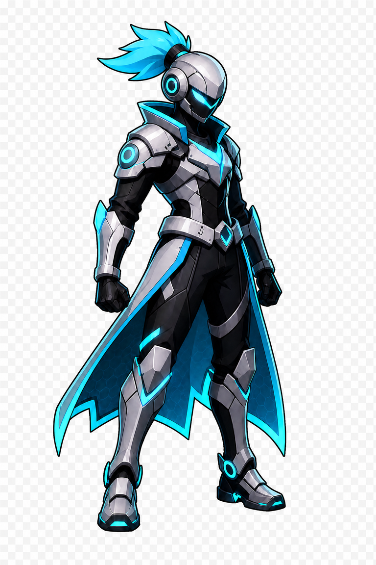 Cyan guardian fighter sprite